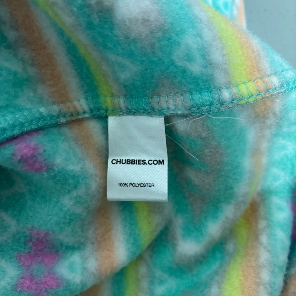 Chubbies Colorful Southwestern Aztec Women Fleece Pullover 1/4 Zip Large Bright - Picture 9 of 12